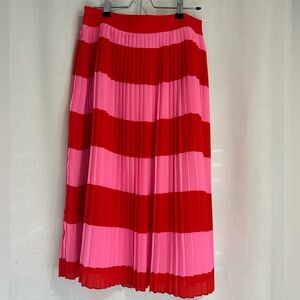 J. Crew - Size 6 Pink/Red Midi Skirt